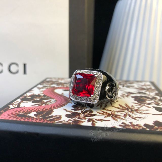 GUCCi飾品 古馳方鑽戒指 專櫃同款  zgbq1011